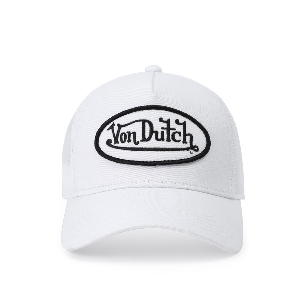 Von Dutch KIDS WHITE & BLACK CLASSIC TRUCKER HAT